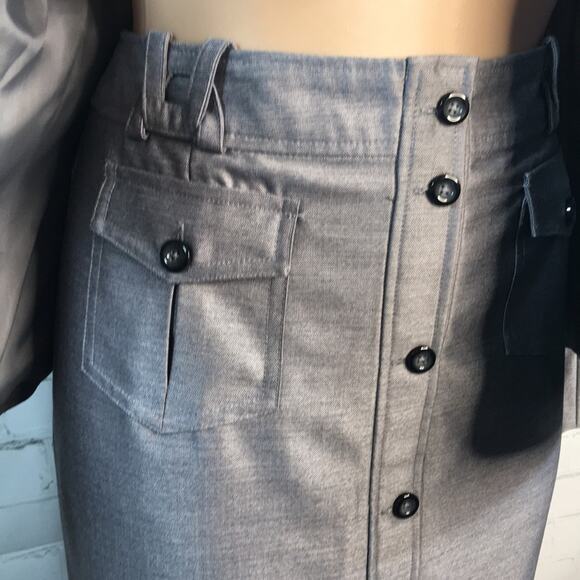 Milano Women's 2 Piece Skirt Business Power Suit w/ Blazer Sz 8 Gray - Picture 8 of 14